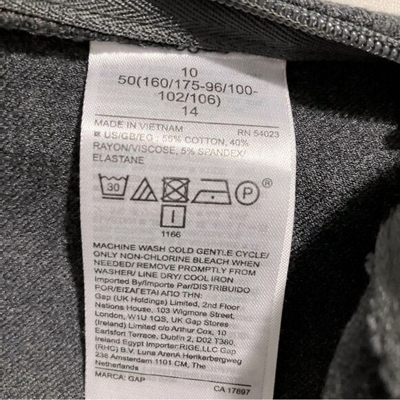 GAP Slacks Women Size 10 Grey Side Zip Ankle - Picture 6 of 9